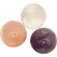 3-Teiliges Crystal Ball Sphere Set - Rosenquarz, Bergkristall & Amethyst von RockParadise