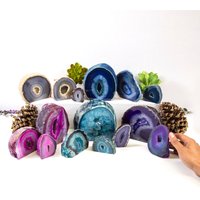 Achat Halbgeode Druzy - Gefärbte Schnittform Sie Wählen Farbe Und Größe Briefbeschwerer Wohnkultur Rock Formation | Ob12 Ob13 von RockParadise