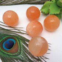 Orange Selenit Crystal Sphere - Pfirsich Orb Nach Grösse Ladestein von RockParadise