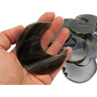 Schöne Dunkle Polierte Stein Halbmond Form - Mond Schwarz Achat Basteln Wire Wrapping Crystal Healing Decor von RockParadise