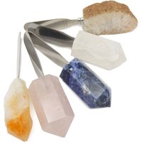 stein Butterverteiler - Buttermesser Feng Shui Rosen- Und Kristallquarz, Sodalith, Achat, Citrin, Amethyst von RockParadise