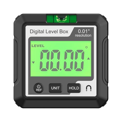 Elektronisches Niveau-Suchwerkzeug digitaler Winkel LCD Blasenstufe Magnetbasis Woodworking Construction Rot Weiß JD10 Steigungsmessung (Schwarz) von RockVOQRN