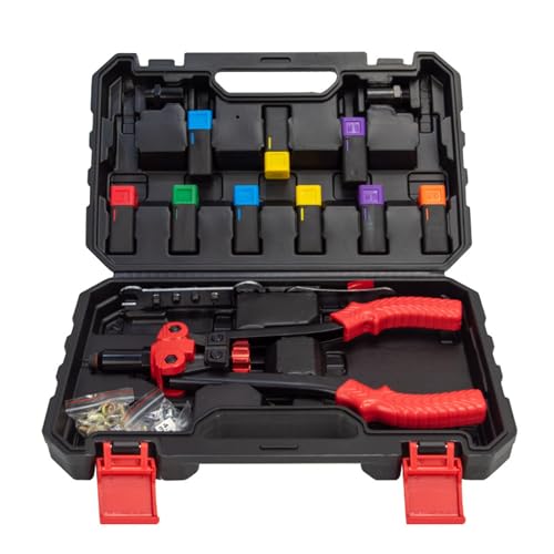 Nietmuttern-Werkzeug-Set, langlebige Nietpistole für Blech- und Automobilarbeiten, robuste Tragetasche, ideal für Reparatur und Dekorationen von RockVOQRN
