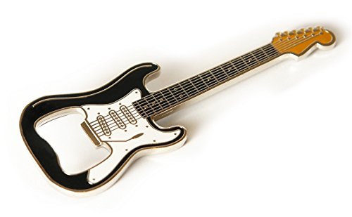 Flaschenöffner Gitarre (ST, schwarz), Kapselheber mit Magnetrückseite für Gitarren Fans von Rockbites