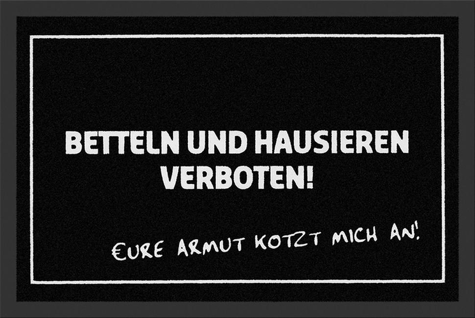 Fußmatte Rockbites Fußmatte Betteln & Hausieren verboten" Fußabstreifer 40, Rockbites" von Rockbites