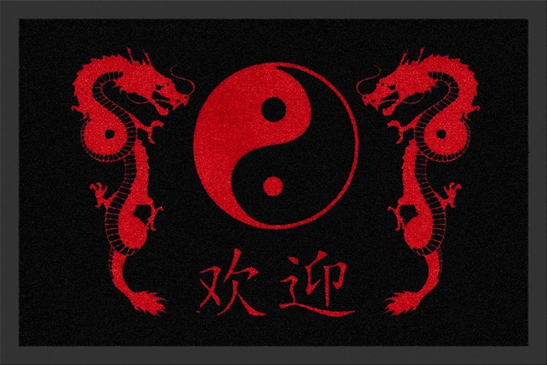 Fußmatte Rockbites - Fußmatte Dragon Yin Yang" Schwarz / Rot Nr.149 (100669), Rockbites" von Rockbites