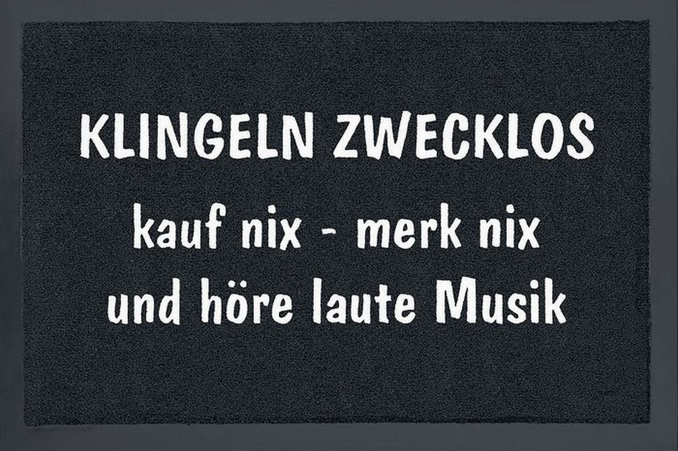 Fußmatte Rockbites - Fußmatte Klingeln zwecklos" Fußabstreifer Türmatte 55, Rockbites" von Rockbites