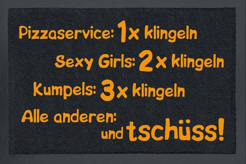 Rockbites Fußmatte Rockbites - Fußmatte "Pizzaservice: 1x klingeln" Fußabstreifer 50 von Rockbites