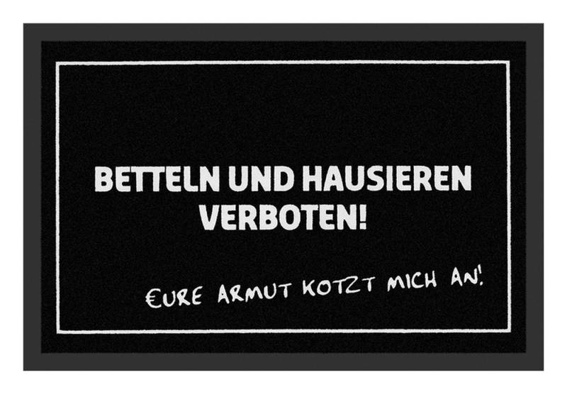 Rockbites Fußmatte Rockbites - Fußmatte Türmatte "Bettel und Hausieren .." Schwarz Nr. von Rockbites