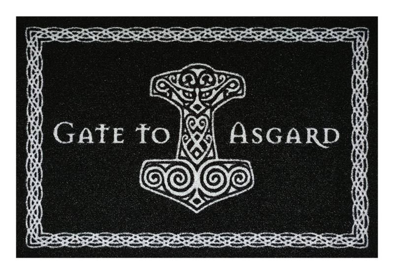 Rockbites Fußmatte Rockbites - Fußmatte Türmatte "Gate to Asgard" Schwarz Weiß Nr. 139 von Rockbites