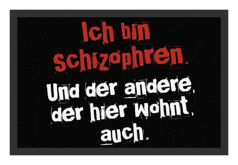 Rockbites Fußmatte Rockbites - Fußmatte Türmatte "Ich bin schizophren .." Schwarz Nr. von Rockbites