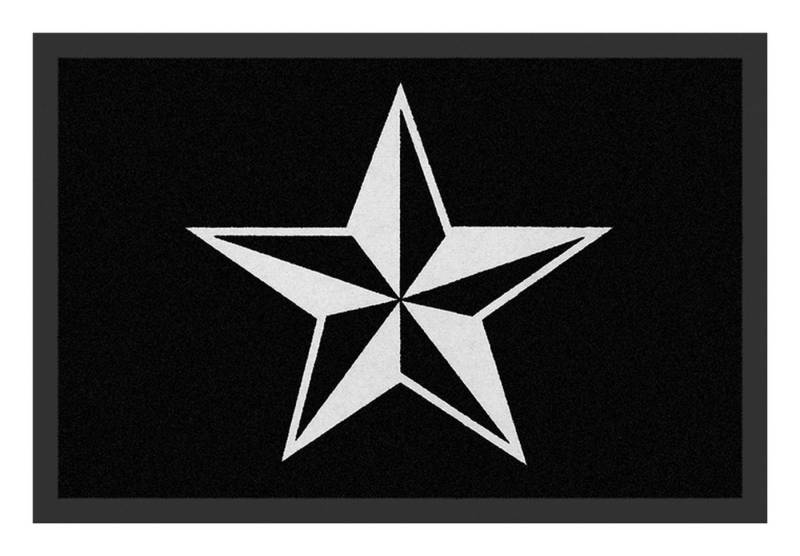 Rockbites Fußmatte Rockbites - Fußmatte Türmatte "Nautical Star" Schwarz Weiß Nr. 172 von Rockbites