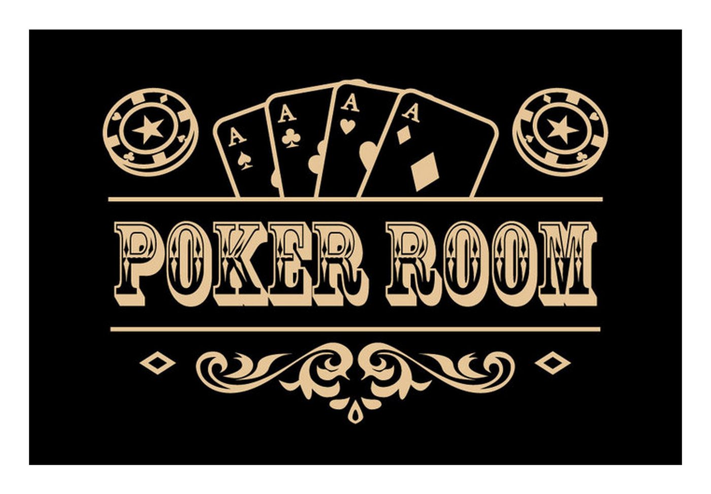 Rockbites Fußmatte Rockbites - Fußmatte Türmatte "Poker Room" Schwarz Nr. 59 (100779)* von Rockbites