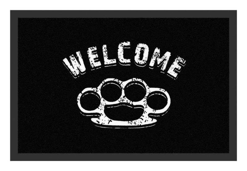 Rockbites Fußmatte Rockbites - Fußmatte Türmatte "Welcome - Schlagring" Schwarz Nr. 155 von Rockbites