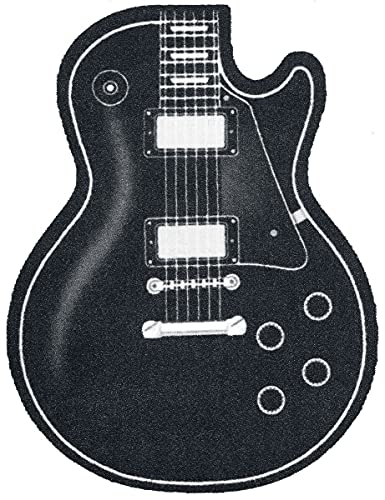 RockBites Gitarre Fußmatte Guitar schwarz, aus 100% Polyamid und Rutschfester PVC-Unterseite. von RockBites