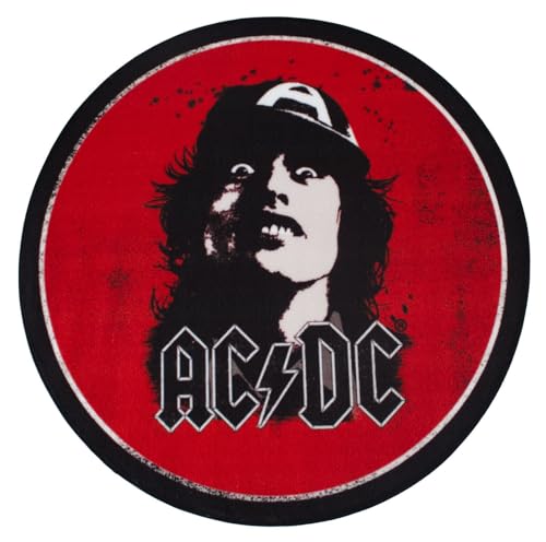 Rockbites Runder Teppich- AC/DC Angus Young Rund 100 cm, Fan- Teppich von Rockbites