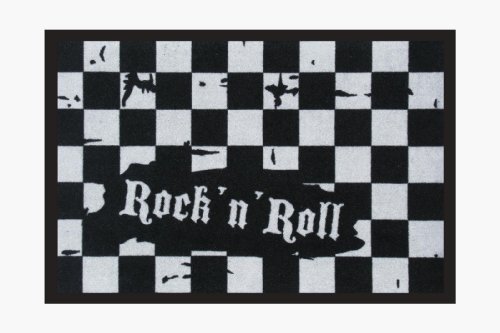 Türmatte Checkered Rock'n'Roll.... Fußmatte, Fußabtreter, Schmutzmatte von Rockbites