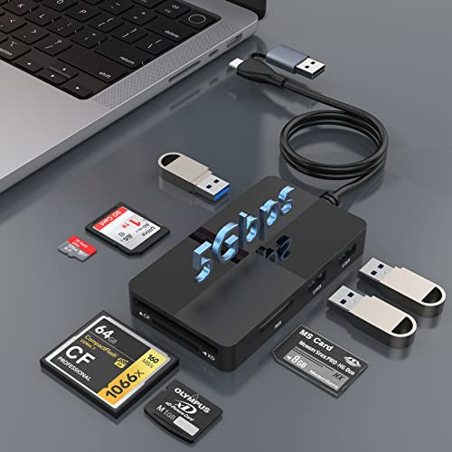 USB C USB3.0 Multi Kartenleser, 8-IN-2 Speicherkartenleser Adapter für SD SDXC SDHC CF CFI MS MMC UHS-I MicroSD MicroSDXC MicroSDHC XD Kartenleser 3 USB3.0 MultiPort Hub 5Gbps für 8 Ports gleichzeitig USB C USB3.0 Multi Kartenleser, 8-IN-2 Speicherkartenleser Adapter für SD SDXC SDHC CF CFI MS MMC UHS-I MicroSD MicroSDXC MicroSDHC XD Kartenleser 3 USB3.0 MultiPort Hub 5Gbps für 8 Ports gleichzeitig von Rocketek