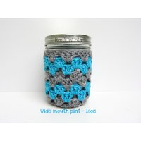 Mason Jar Cosy - Grau Und Türkis Gefertigt in Den Farben Deiner Wahl- 235 Ml 325 50 G von RockinLola
