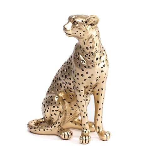 Rocking Gifts Dekofigur Leopard, Gepard, goldfarben, Polyresin, 23 cm von Rocking Gifts