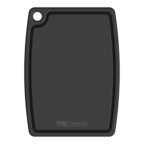 Greenworks Schneidebrett Recyceltes Plastik 44x33cm Schwarz von Rockingham Forge