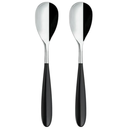 Rockingham Forge 2TAS650BK Luxus Besteckset: 2er Set Tafellöffel aus Edelstahl – Schwarze Griffen aus PBT Kunststoff, 18/10 von Grunwerg