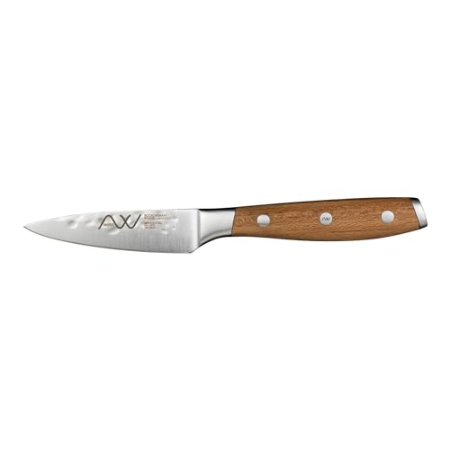Rockingham Forge Ashwood 9 cm Gemüsemesser – Ultrascharfe Klinge aus Deutschem Edelstahl – Professionelles Kochmesser mit Antihaftbeschichteter, gehämmerter Oberfläche – Langlebiger Vollerl-Griff von Rockingham Forge