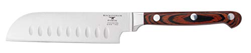 Rockingham Forge RF-8046 Santokumesser 5“ Klinge aus Edelstahl – Klassischer Genieteter Griff aus Pakkaholz, japanisches Messer von Rockingham Forge