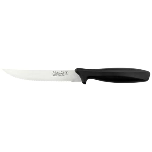 Rockingham Forge Allzweckmesser mit Wellenschliff 12,5 cm – Leichte, scharfe Küchenmesser aus rostfreiem Stahl mit schwarzem Griff von Rockingham Forge