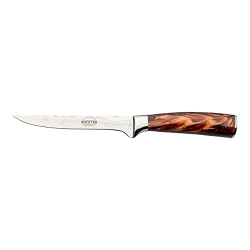 Rockingham Forge Ausbeinmesser, Sunrise Kollektion, 15cm, 6 Zoll, Brauner Harzgriff, Klinge aus Rostfreiem Stahl, Edelstahl, Geschenkverpackung, RF-2106BR von Rockingham Forge