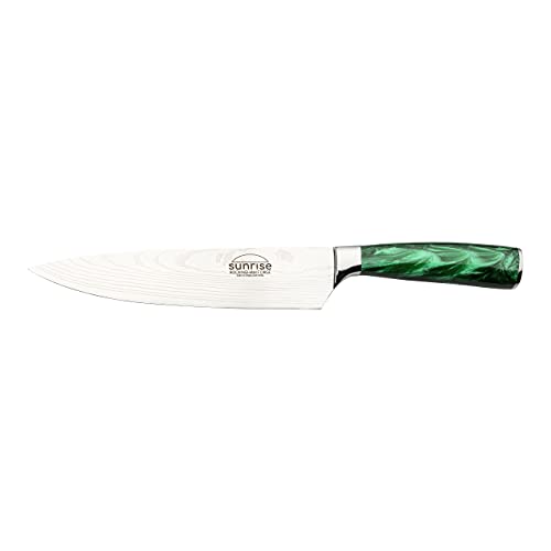 Rockingham Forge Kochmesser, Sunrise Kollektion, 20cm, 8 Zoll, Grüner Harzgriff, Klinge aus Rostfreiem Stahl, Edelstahl, Geschenkverpackung, RF-2108GN von Rockingham Forge