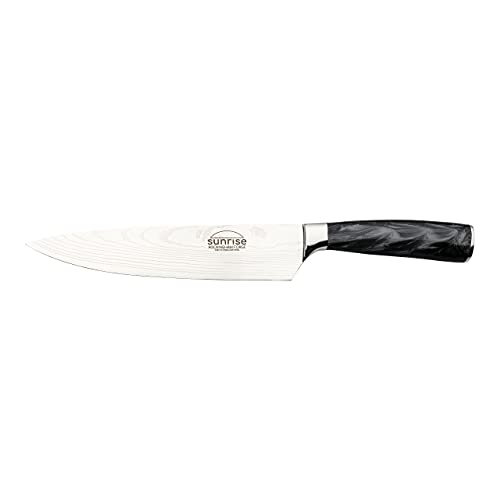 Rockingham Forge Kochmesser, Sunrise Kollektion, 20cm, 8 Zoll, Schwarzer Harzgriff, Klinge aus Rostfreiem Stahl, Edelstahl, Geschenkverpackung, RF-2108BK von Rockingham Forge