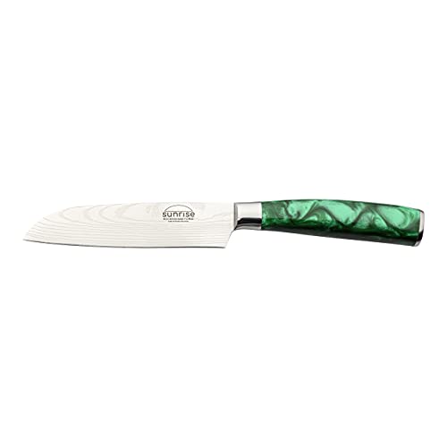 Rockingham Forge Santokumesser, Sunrise Kollektion, 12cm, Grüner Harzgriff, Klinge aus Rostfreiem Stahl, Edelstahl, Geschenkverpackung, RF-2104GN von Rockingham Forge