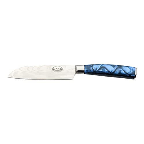 Rockingham Forge Santokumesser, Sunrise Kollektion, 12cm, Blauer Harzgriff, Klinge aus Rostfreiem Stahl, Edelstahl, Geschenkverpackung, RF-2104BL von Rockingham Forge