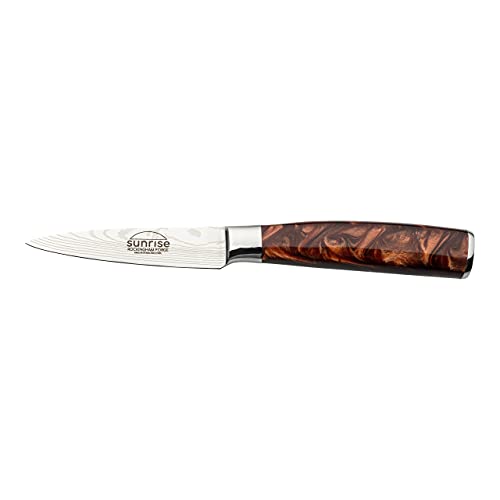 Rockingham Forge Sunrise Collection RF-2101BR Schälmesser, 8,9 cm, Edelstahl mit Harzgriffen, bernsteinfarben, Braun von Rockingham Forge