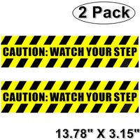 Outdoor/Indoor Rückseite Selbstklebend Vinyl | 2Er-Pack Achtung Uhr Ihr Schritt Warnung Zeichen 13, 78 "x 3.15" Gelb & Schwarz Aufkleber Label von RockmountSigns