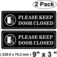 Outdoor/Indoor Rückseite Selbstklebend Vinyl | 2Er-Pack Bitte Halten Sie Geschlossen Türschild 9 "x 3" Black & White Sticker Aufkleber von RockmountSigns