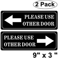 Outdoor/Indoor Rückseite Selbstklebend Vinyl | 2Er-Pack Verwenden Sie Bitte Andere Türschild 9 "x 3" Black & White Sticker Aufkleber von RockmountSigns