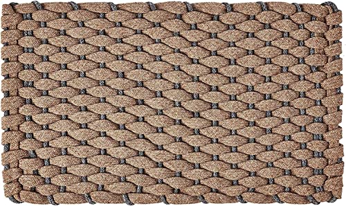 Rockport Rope Doormats 2030387P Premium Fußmatten für drinnen und draußen, 50,8 x 76,2 cm, Hellbraun mit grauem Einsatz von Rockport Rope Doormats