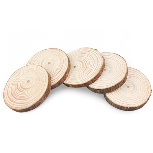 Rockreyoa 10 Stück Holzscheiben Natürliche Scheiben aus Holz Baumscheiben mit Rinde Rundes Unbehandeltes Holzkreise für DIY Handwerk Malerei Rustikale Party Zuhause Dekoration, 1 cm Dicke 8-10CM Rockreyoa 10 Stück Holzscheiben Natürliche Scheiben aus Holz Baumscheiben mit Rinde Rundes Unbehandeltes Holzkreise für DIY Handwerk Malerei Rustikale Party Zuhause Dekoration, 1 cm Dicke 8-10CM von Rockreyoa