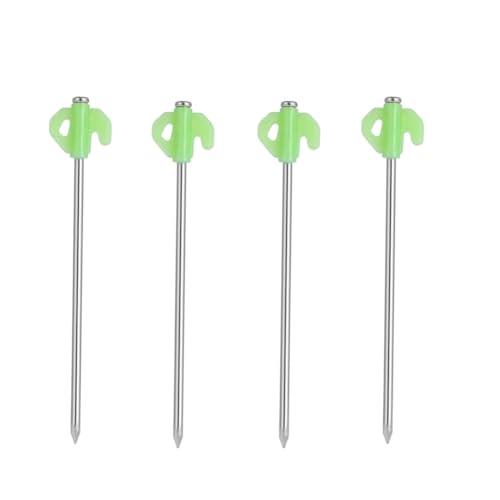 Rockreyoa 4 Stück Zeltheringe Leuchtend Felsbodenheringe Camping Zelt Heringe Stark Erdnagel Sturmsicher Bodennägel Befestigungshaken für Outdoor Harten Boden Zelt Zubehör 21cm Leuchtend von Rockreyoa