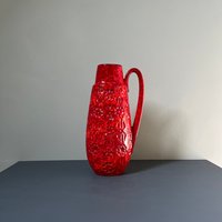 Mid Century Rote Scheurich Vase Krug Bernina von RocksAndRabbits