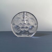Runde Brutalist Vase Aus Glas, Mid Century, Von Heiner Düsterhaus Für Walther Glass von RocksAndRabbits