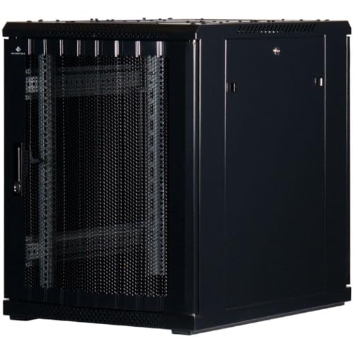 Rockstable 15HE 19 Zoll Serverschrank Netzwerkschrank (BxTxH) 600x800x770mm mit Gitternetztüren - Türanschlag wechselbar - Türen und Seitenwände abnehmbar und verschließbar - Schwarz (RAL 9005) von Rockstable