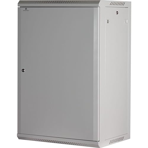 Rockstable 18HE Netzwerkschrank, Serverschrank - 19 Zoll Wandmontage - (BxTxH) 600x440x900mm mit Stahltür - Weiß Stahltür - Abschließbar - Vormontiert - Traglast 60kg von Rockstable