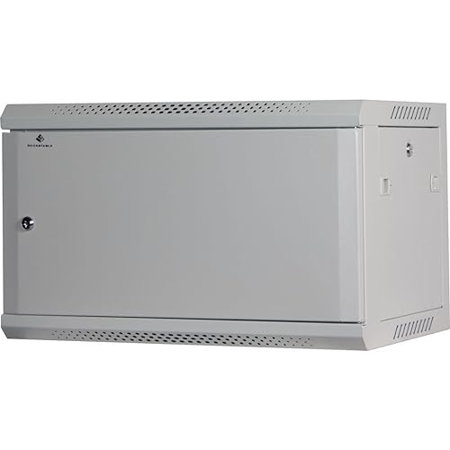 Rockstable 6HE Netzwerkschrank, Serverschrank - 19 Zoll Wandmontage - (BxTxH) 600x440x370mm mit Stahltür - Weiß - Abschließbar - Vormontiert - Traglast 60kg von Rockstable