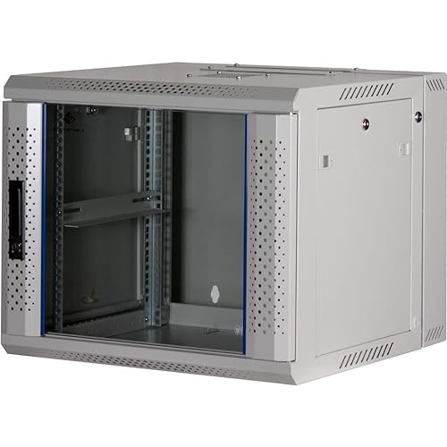 Rockstable 9HE Netzwerkschrank, Serverschrank - 19 Zoll Wandmontage - (BxTxH) 600x600x503mm mit Glastür - Weiß - Abschließbar - Vormontiert - Traglast 60kg von Rockstable