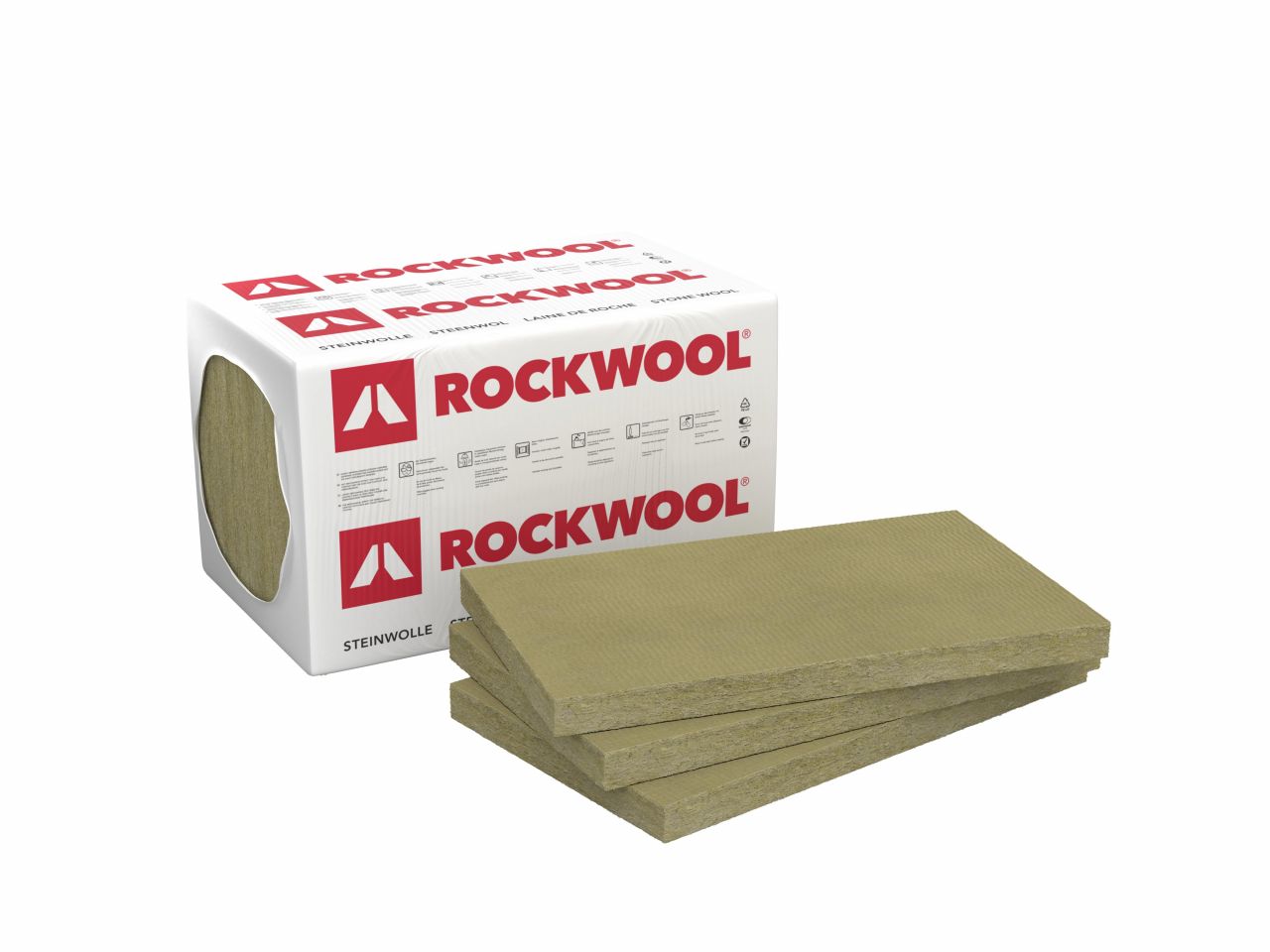 Rockwool Trennwandplatte Sonorock Akustik Steinwolle WLG 040 1000 x 625 x 45 mm von Rockwool Mineral