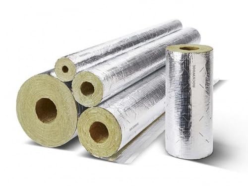 Rockwool 800 WLG 0,035 Rohrisolierung Rohr alukaschiert Rohrschale Steinwolle Größe 28x30-1m von Rockwool