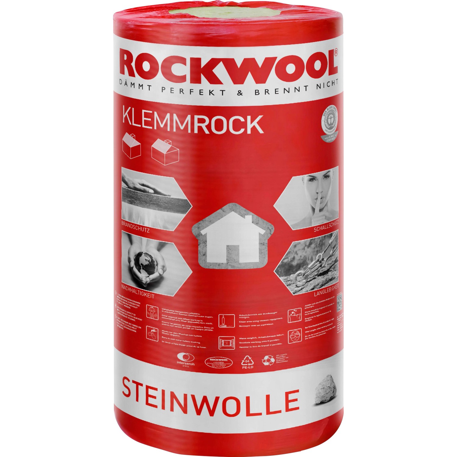 Rockwool Klemmrock Dämmwolle WLG 035 120 mm (25 Rollen - 100 m²) 1 Palette von Rockwool